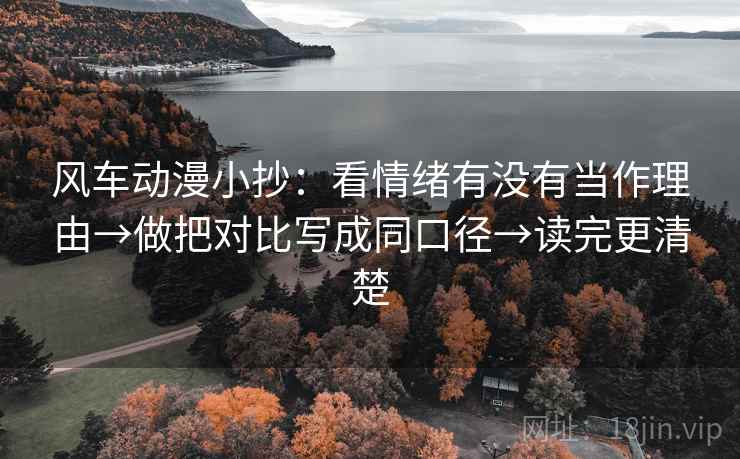 风车动漫小抄:看情绪有没有当作理由→做把对比写成同口径→读完更清楚 第2张 风车动漫小抄:看情绪有没有当作理由→做把对比写成同口径→读完更清楚 第2张