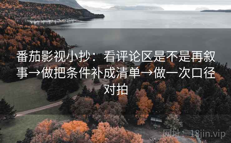 番茄影视小抄:看评论区是不是再叙事→做把条件补成清单→做一次口径对拍 第2张 番茄影视小抄:看评论区是不是再叙事→做把条件补成清单→做一次口径对拍 第2张