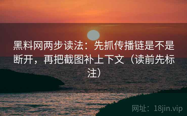 <strong>黑料网</strong>两步读法：先抓传播链是不是断开，再把截图补上下文（读前先标注）
